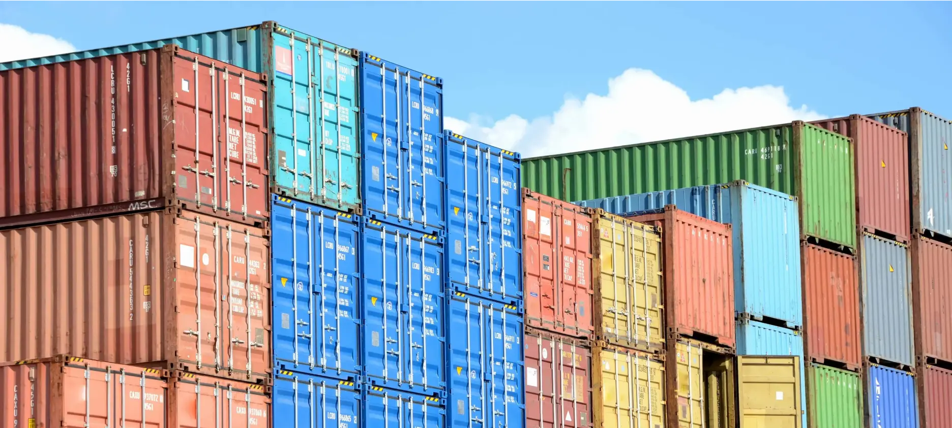 A group of shipping containers